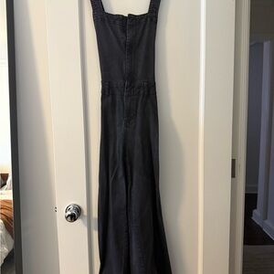 Free People Black Denim Jumpsuit